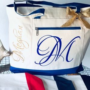 Personalized Large Canvas Tote